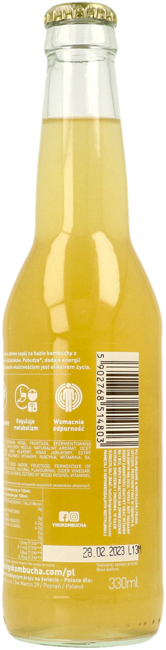 VIGO KOMBUCHA, napój herbaciany, Original, 330 ml | Drogeria