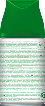 Tył zielono-białego wkładu Air Wick Freshmatic Magnolia i Kwiat Wiśni z instrukcjami i symbolem recyklingu.