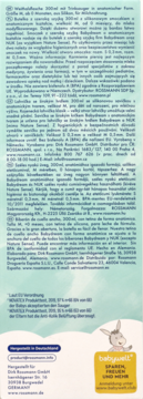 Biało-błękitne opakowanie butelki Babywelt Babydream 300 ml z szeroką szyjką, tył z opisem.