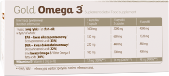 OLIMP LABS Gold Omega 3 ,suplement diety, koncentrat oleju rybiego w kapsułkach,,lewa