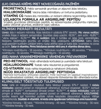 Tył etykiety kremu L'Oréal Revitalift Laser z Pro-Retinolem, Kwasem Hialuronowym i Peptydem, z listą składników.