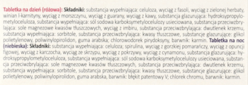 Szczegółowy opis składu suplementu diety 2Be Slim: tabletki na dzień i na noc, widok tekstu z etykiety.