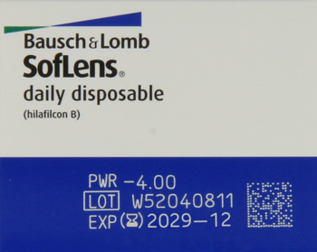 SOFLENS Daily Disposable ,soczewki kontaktowe jednorazowe, dzienne, moc: -4,00,lewa
