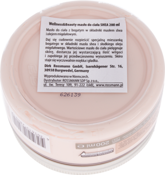 WELLNESS & BEAUTY ,masło do ciała, Shea,lewa