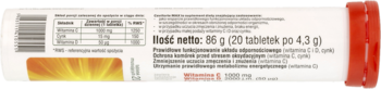 Tył opakowania suplementu Ceviforte MAX, szczegóły składu i masa netto 95g (20 tabletek) na białym tle.