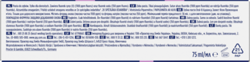 Tył opakowania pasty Oral-B Pro-Expert Advanced Science 75ml, białe z wielojęzycznymi opisami.