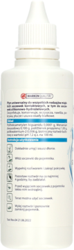 Tył białej butelki płynu BestView All-in-One do miękkich soczewek z polskimi instrukcjami.