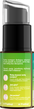 HAIR IN BALANCE BY ONLYBIO ,suchy szampon, Volume,lewa