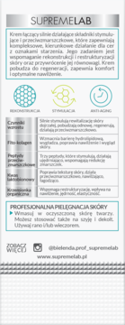 Informacyjna ulotka Bielenda SUPREMELAB krem. Szczegóły: składniki (fito-kolagen), działanie (przeciwzmarszczkowe, regeneracja).