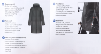 Ciemnoszary płaszcz przeciwdeszczowy unisex, długi, z kapturem, widok z przodu na białym tle.