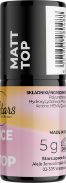 Rocket Science Matt Top do hybryd, czarna butelka z różowo-pomarańczową etykietą, widok z przodu.