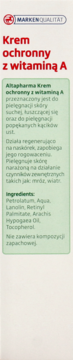 Altapharma Krem ochronny z witaminą A, biało-zielona etykieta z pełnym opisem i składem, widok z przodu.