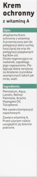 Frontowa etykieta kremu ochronnego Altapharma z witaminą A, z polskim opisem i listą składników.