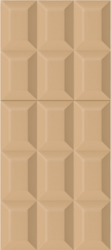 Sweet Tooth Caramel Dream: Caramel-colored textured panel with repeating raised square patterns, resembling a candy bar.