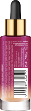 Tył butelki kryjącego podkładu Lirene My Master 01 natural, 30 ml. Gradient od różu do beżu, widoczny kod kreskowy.