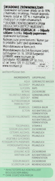 Alterra Serum do Twarzy z Bisabololem i Ektoiną, tył jasnobeżowego opakowania z listą składników.
