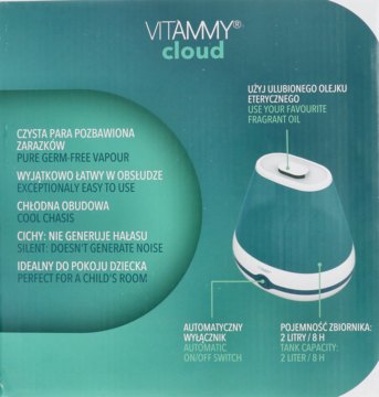 VITAMMY Cloud ,nawilżacz parowy z systemem chłodzenia pary,lewa