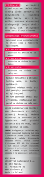 Bielenda Advanced Therapy peeling z retinolem: fragment instrukcji stosowania, zbliżenie etykiety.
