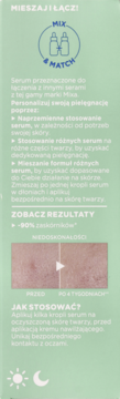 Zielony panel Mixa serum przeciw niedoskonałościom: sposób użycia, efekty, logo Mix & Match.