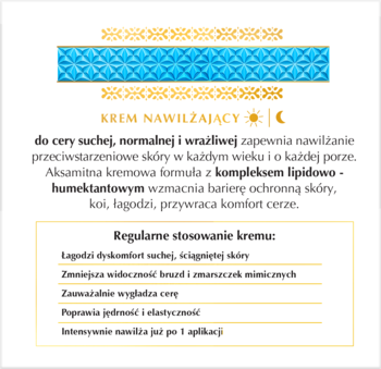 Biała karta produktu Dermika Meritum Forte: krem nawilżający, przeciwstarzeniowy dla skóry suchej, opis korzyści.