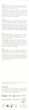 Tył Cosrx AHA 7 Whitehead Power Liquid, białe opakowanie, multi-języczne instrukcje, składniki z AHA.