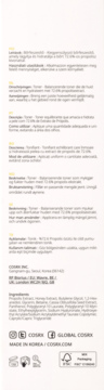 Tył opakowania toniku Cosrx Full Fit Propolis Synergy, zbliżenie na listę składników i instrukcje użycia.