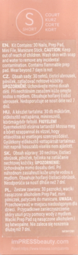KISS Bare Better sztuczne paznokcie SHORT, rozmiar S, brzoskwiniowe opakowanie z tekstem, widok z przodu.