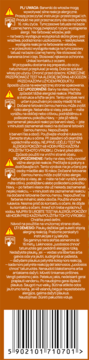 Boczny panel opakowania Venita Henna Color miedziany balsam, z ostrzeżeniami, polskimi instrukcjami i kodem kreskowym.