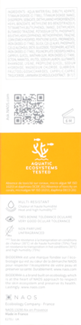 Tył opakowania kremu Bioderma Photoderm M SPF 50+ Light z pomarańczowym paskiem, napisem 'AQUATIC ECOSYSTEMS TESTED' i kodem QR.