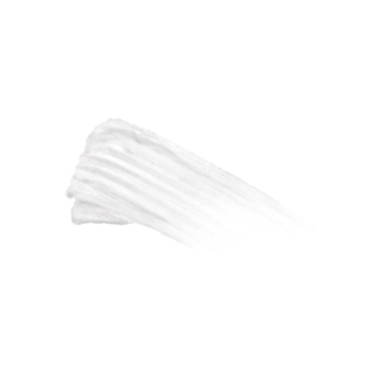 Smużka przezroczystego żelu do brwi IsaDora Brow Fix Clear na białym tle, ukazująca jego gęstą teksturę.