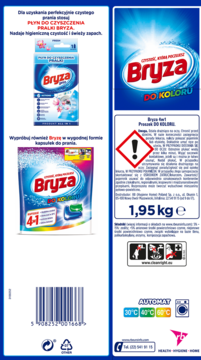 BRYZA ,proszek do prania tkanin kolorowych, 4w1,lewa