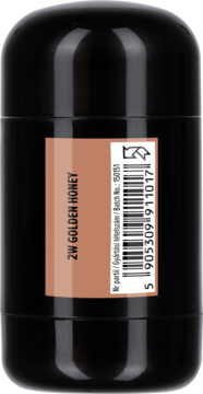 Tył czarnego sztyftu Wibo Tantastick bronzer Golden Honey z kodem kreskowym i nazwą odcienia.