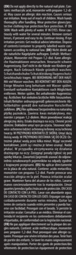 Zbliżenie etykiety bezpieczeństwa akrylożelu Semilac, biały tekst na czarnym tle, wielojęzyczne ostrzeżenia.