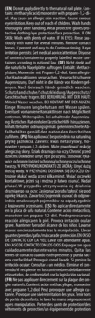 Fragment etykiety akrylożelu do paznokci, zawierający wielojęzyczne ostrzeżenia i instrukcje.