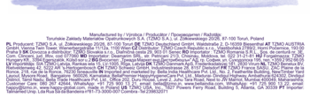 Light purple fine print text block on white background, detailing specifications for Bella Control Discreet urological inserts.