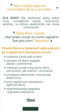 UZDROVISCO Świetlik ,serum pod oczy, z 3% wit. C, rozjaśniające, przeciwzmarszczkowe,lewa