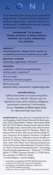 Tylna strona opakowania kremu na noc ZONE, niebieskie tło, szczegółowy opis, składniki i instrukcja użycia.