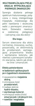 Biała etykieta serum rozjaśniającego z peptydem miedziowym, opisująca działanie nawilżające i przeciwzmarszczkowe.