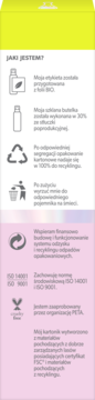 Informacyjny panel opakowania peelingu kwasowego do cery tłustej, z ikonami recyklingu i certyfikatami.