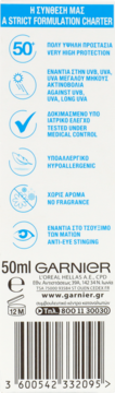 GARNIER AMBRE SOLAIRE Anti-Dryness ,krem do twarzy, przeciw przesuszaniu SPF50,lewa