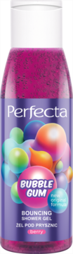 PERFECTA Bubble Gum ,żel pod prysznic o zapachu owoców leśnych, Berry,lewa