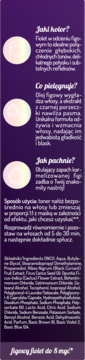 OnlyBio Hair in Balance toner, fioletowa etykieta z opisem koloru, pielęgnacji, zapachu, składu.