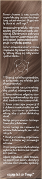 Panel z opisem tonera OnlyBio Hair in Balance Churros: ciepły beżowy odcień, długa trwałość, na brązowym tle.