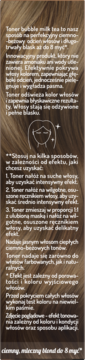 Tekst marketingowy tonera do włosów OnlyBio Hair in Balance bubble milk tea, opisujący właściwości na tle blond włosów.