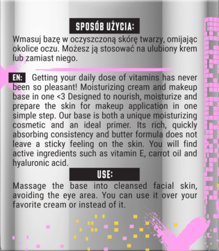 BIELENDA Beauty Base ,baza pod makijaż, witaminowa, kremowa,lewa