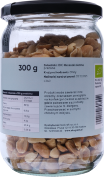 EKOGRAM BIO ,orzeszki ziemne, prażone,,lewa