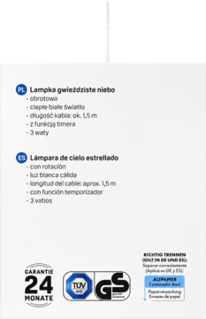 IDEENWELT ,projektor, Gwieździste niebo, Zielony,lewa