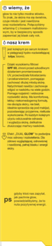 Bliski widok tekstu promocyjnego kremu Tołpa Bionic Dual Glow SPF 50, podkreślający witaminę C i nawilżanie.