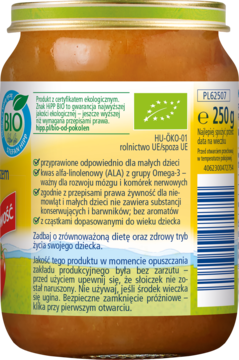 HIPP BIO od pokoleń ,kluseczki kładzione z gulaszem z delikatnej wołowiny, po 1. roku,lewa