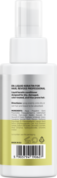REVOSS Professional Keratin,odżywka do włosów, keratynowa, regenerująca, z olejem awokado,lewa